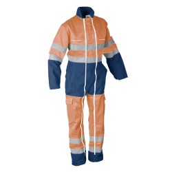 Combinaison 2 Zips Protec II Magnum Orange Fluo et Marine