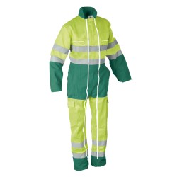 Combinaison 2 Zips Protec II Magnum Jaune Fluo et Vert Prairie