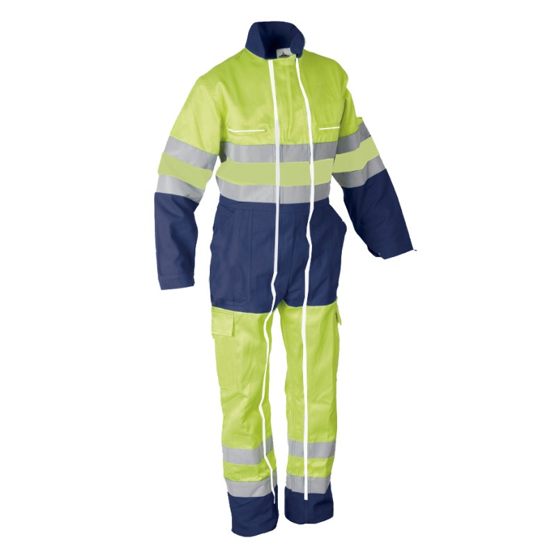 Combinaison 2 Zips Protec II Magnum Jaune Fluo et Marine
