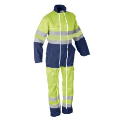 Combinaison 2 Zips Protec II Magnum Jaune Fluo et Marine