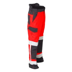 Pantalon FULL Protec HV Ete Hygrovet Dallas Rouge fluo et Anthracite