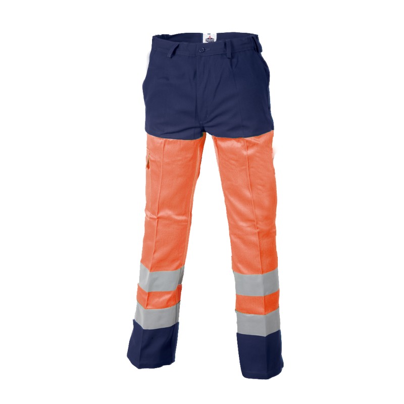 Pantalon Prosecur Tissu Dallas coloris Orange Fluo et Marine