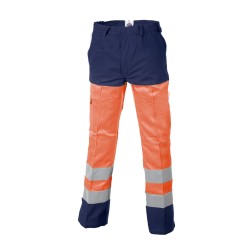 Pantalon Prosecur Tissu Dallas coloris Orange Fluo et Marine