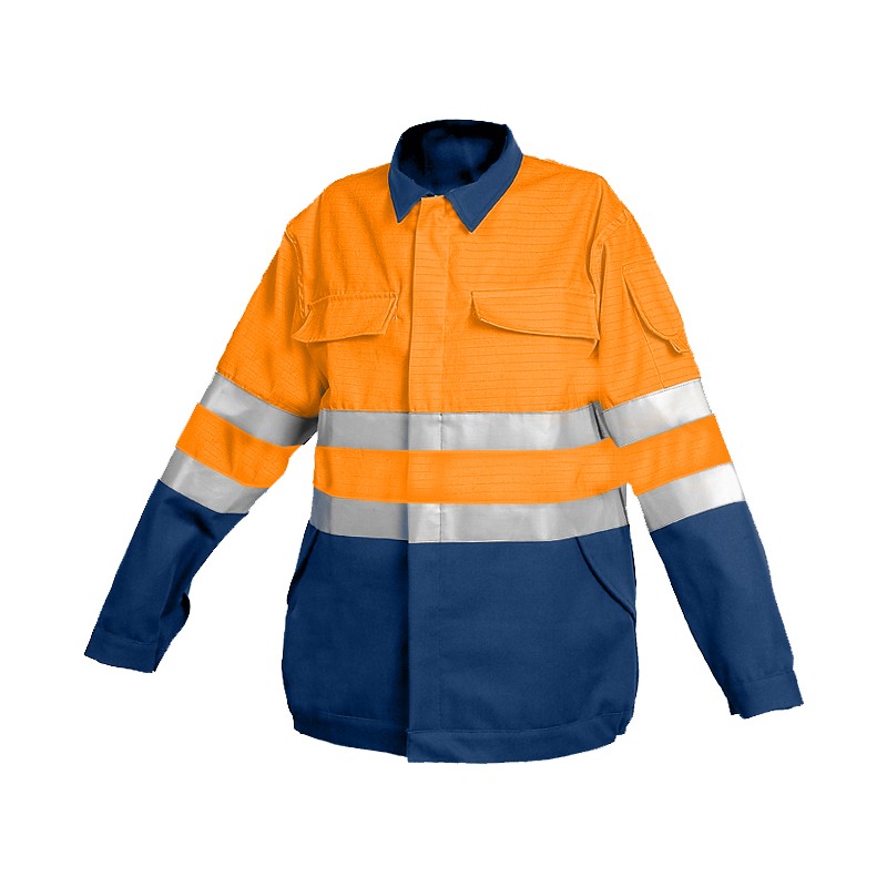Blouson Protec II Multirisque Orange Fluo et Marine
