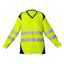 Tee-Shirt SAFELIGHT ML JAUNE FLUO & MARINE