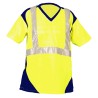 Tee Shirt Sunrise MC Jaune Fluo Et Marine