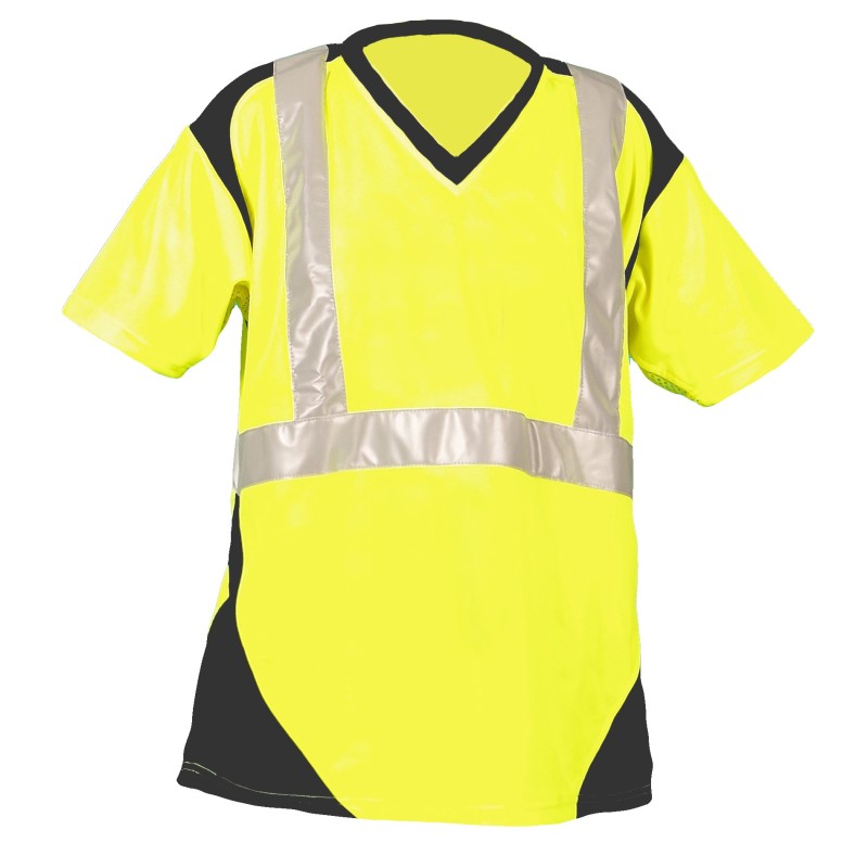 Tee-shirt SUNRISE  Manches Courtes Coloris Jaune fluo et Anthracite