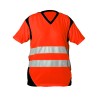 Tee-shirt HV Manches courtes Coloris Rouge fluo et Noir