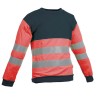 Sweat-shirt ISOSUN Contrast Haut Rouge et Noir Col Noir