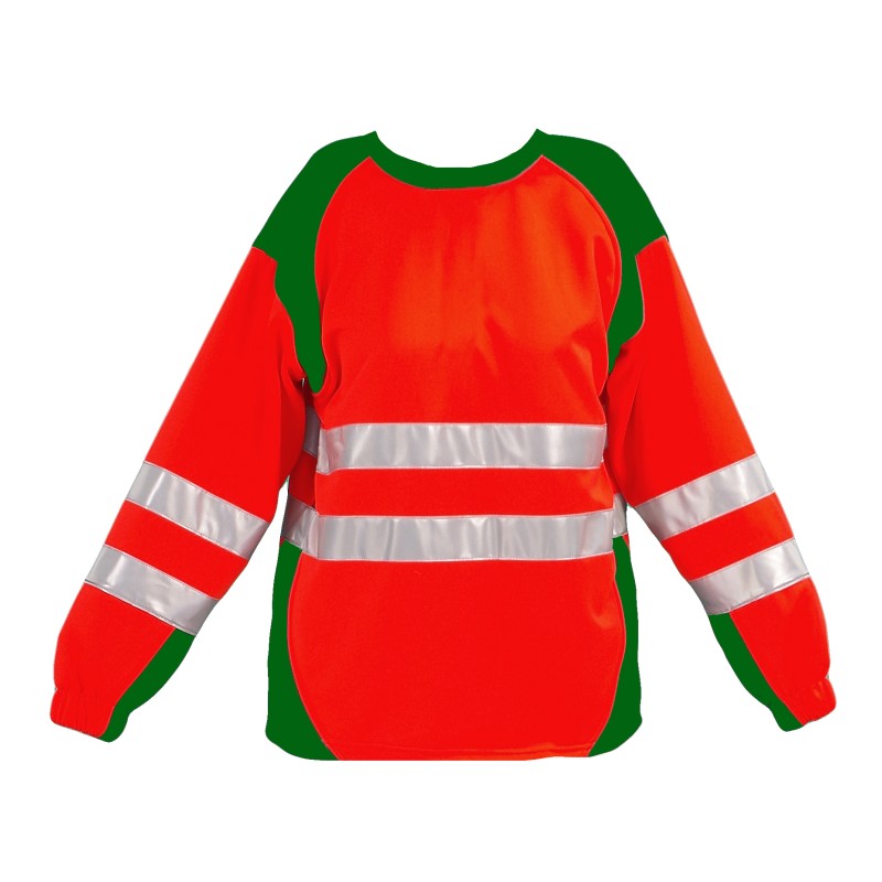 Sweat-shirt SUNRISE col rond Rouge fluo et Vert