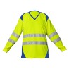 Tee shirt SAFELIGHT ML Bandes segmentées Jaune fluo et Bugatti 