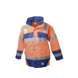 Veste de Pluie Sancy Ref 160 Tissu Lamine Orange fluo et Bugatti