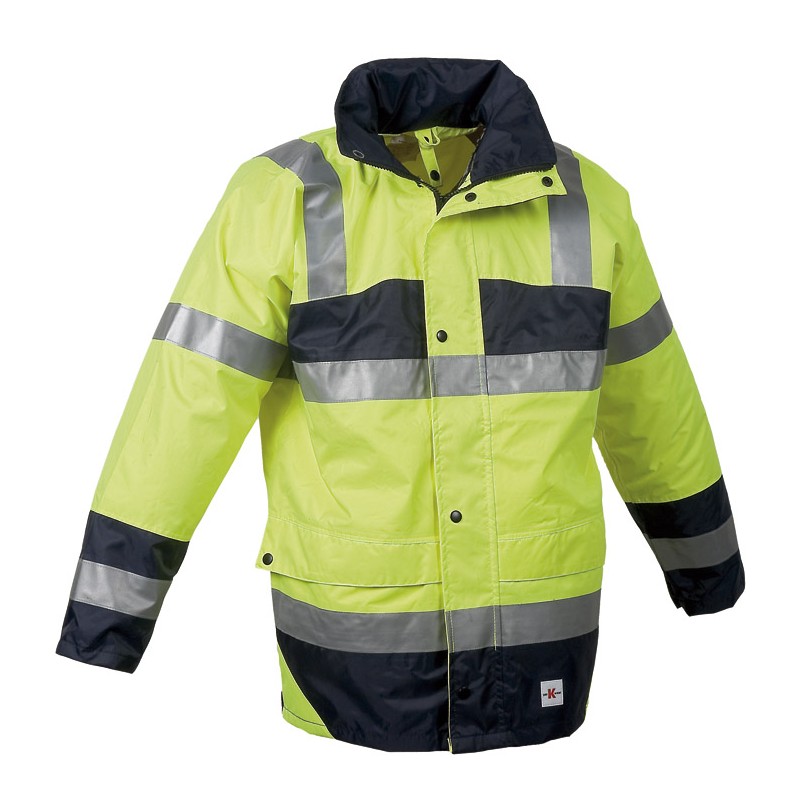 Veste de Pluie Sancy Ref 160 Tissu Lamine Jaune fluo et Marine