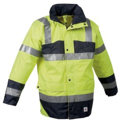 Veste de Pluie Sancy Ref 160 Tissu Lamine Jaune fluo et Marine