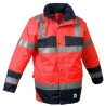 Veste de Pluie Sancy Ref 160 Tissu Lamine Rouge fluo et Marine