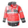 Veste de Pluie Sancy Ref 160 Tissu Lamine Rouge fluo et Gris Anthracite