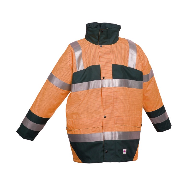 Veste de Pluie PKS Multirisques Ref 180 Orange fluo et Marine