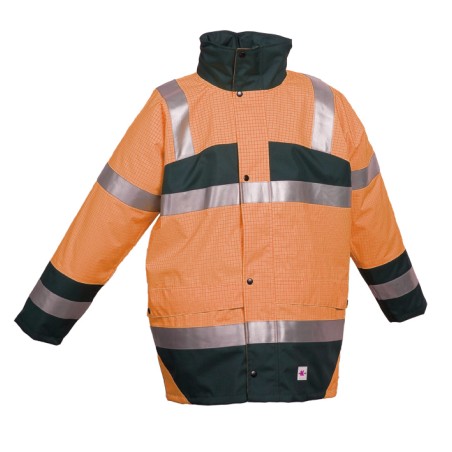 Veste de Pluie PKS Multirisques Ref 180 Orange fluo et Marine