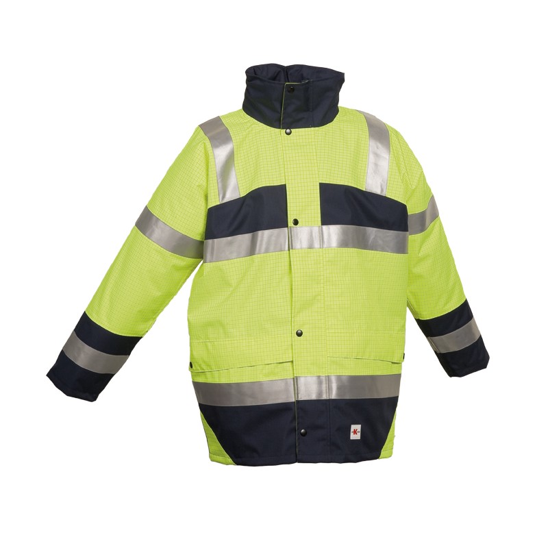 Veste de Pluie PKS Multirisques Ref 180 Jaune fluo et Marine