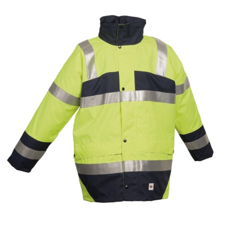 Veste de Pluie PKS Multirisques Ref 180 Jaune fluo et Marine