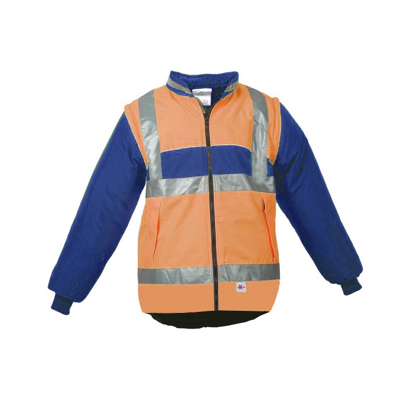 Gilet Chaud Sancy Ref 220 Tissu Lamine Orange fluo et Bugatti
