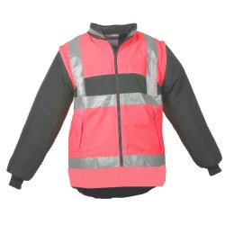 Gilet Chaud Sancy Ref 220 Tissu Lamine Rouge fluo et Gris