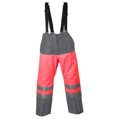 Pantalon pluie Sancy Ref 360 Tissu Lamine Rouge fluo et Gris