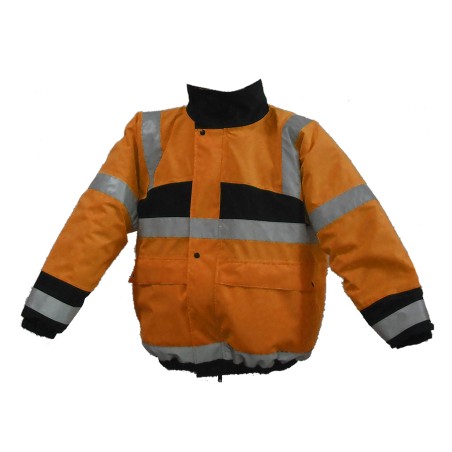 Blouson Hiver Orange Fluo & Marine