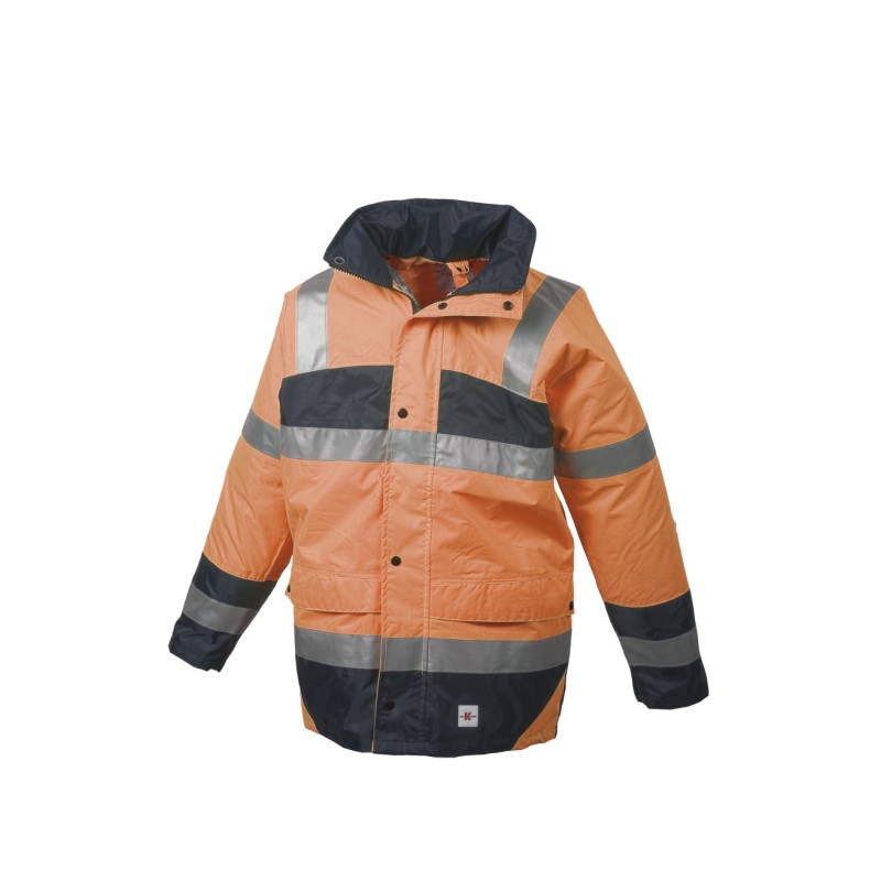 Parka doublure fixe Sancy Orange Fluo et Marine