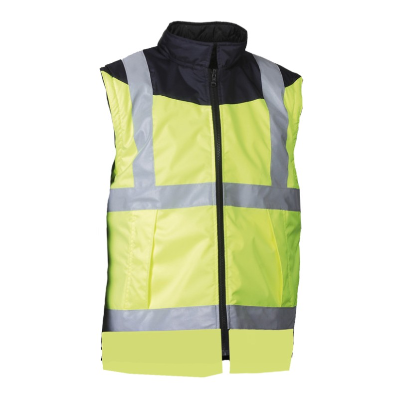 Gilet Chaud TYPHOON SANS MANCHES JAUNE FLUO & MARINE 