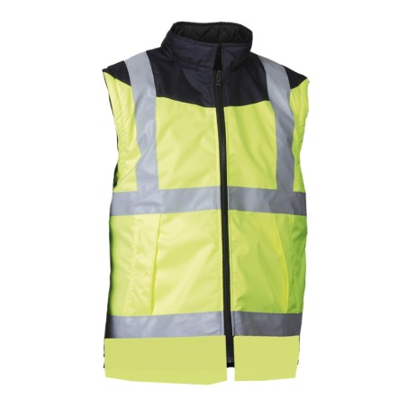 Gilet Chaud TYPHOON SANS MANCHES JAUNE FLUO & MARINE 