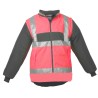 Gilet Chaud Sancy Ref 220 Tissu Lamine Rouge fluo et Gris