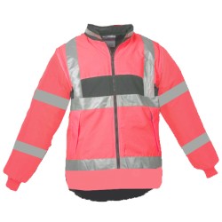 Gilet Chaud Sancy Ref 250 Tissu Lamine Rouge fluo et Gris Anthracite