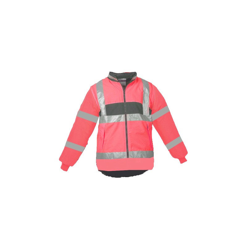 Gilet Chaud Sancy Ref 250 Tissu Lamine Rouge fluo et Gris Anthracite