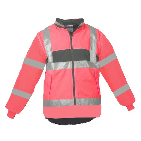 Gilet Chaud Sancy Ref 250 Tissu Lamine Rouge fluo et Gris Anthracite