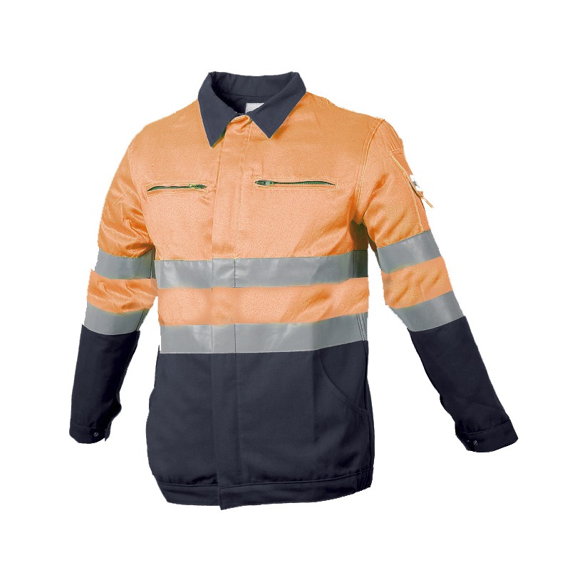 Blouson Protec II Orange Fluo Marine Tissu Magnum
