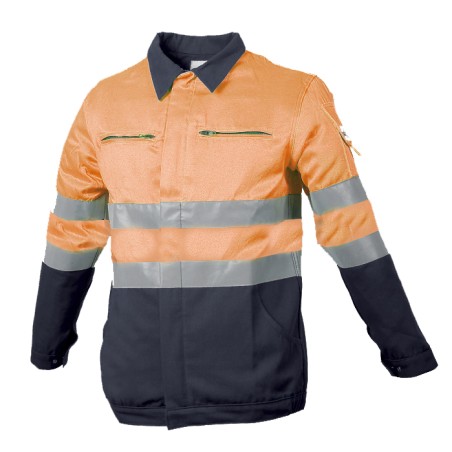 Blouson Protec II Orange Fluo Marine Tissu Magnum