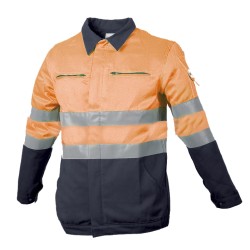 Blouson Protec II Orange Fluo Marine Tissu Magnum